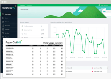 Papercut, Admin Interface Reports, Simplified Office Solutions